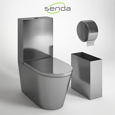 Ultra-Sturdy SENDA MONOBLOCO: Anti-Vandalism Squat Toilet 3D model image 1 