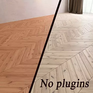 Premium Parquet Chevron: Sahara & Polar Oak 3D model image 1 