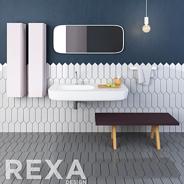 Esperanto Collection: Stylish and Functional Rexa Design Bathroom Set 3D model image 1 