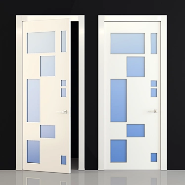 Modern Glass Door: Elegant Design 3D model image 1 