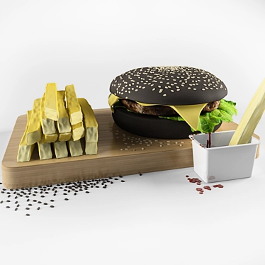 Delicious Fast Food Combo 3D model image 1 