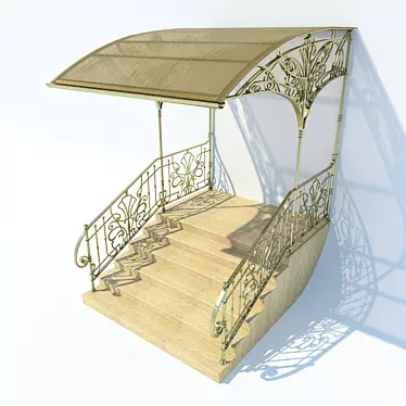 Durable Metal Fence Visor 3D model image 1 