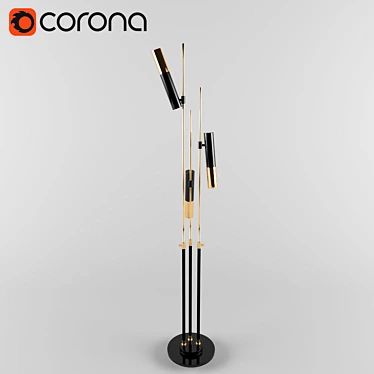 Delightful Ike Floor Lamp 3D model image 1 