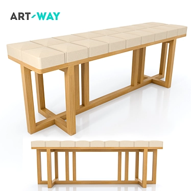 Oak Dot: Scandinavian-style Oak Bench 3D model image 1 