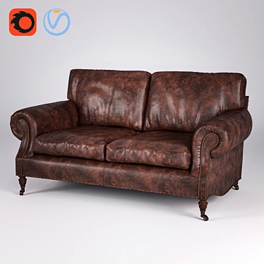 Luxurious HALO Balmoral 2 Seater Sofa 3D model image 1 