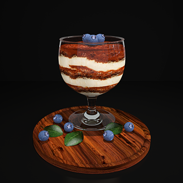 Blueberry Tiramisu: Delicate Indulgence 3D model image 1 