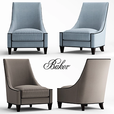 Stylish Baker's Lounge Chair 3D model image 1 