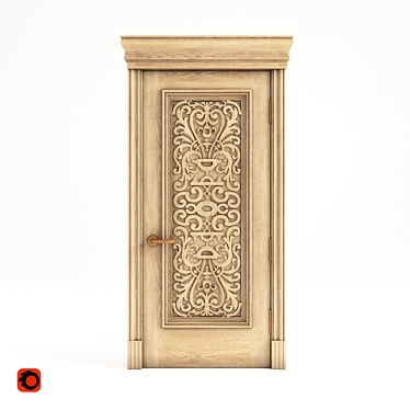 Carved Classical Door 3D model image 1 