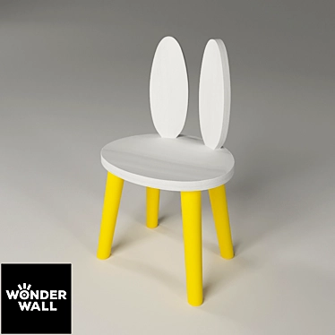 Bunny Plywood Stool 3D model image 1 