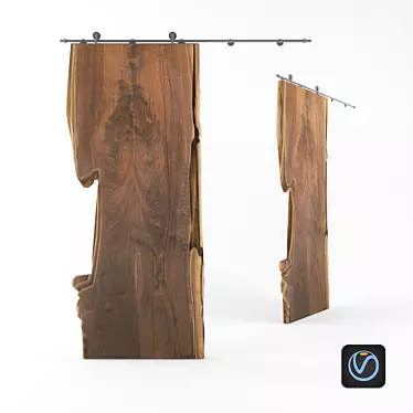 Title: Wood Slab Door 3D model image 1 