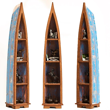 Nautical Charm: Kare Boat Trip Bookcase 3D model image 1 