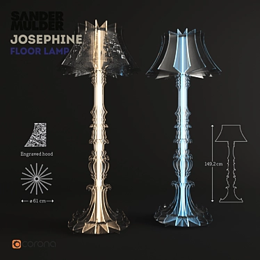 Elegant Acrylic Lamp - Josephine 3D model image 1 