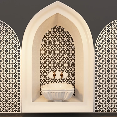 Elegant Hamam Wash Basin 3D model image 1 