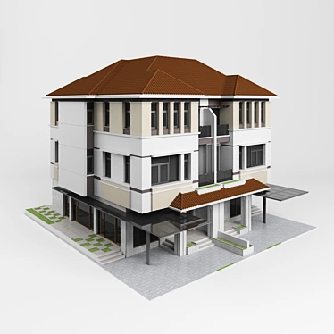 Modern Villa Twin 3D model image 1 