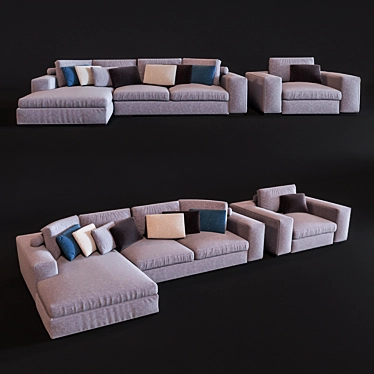 Relax Factory: Gordon Sofa & Armchair 3D model image 1 