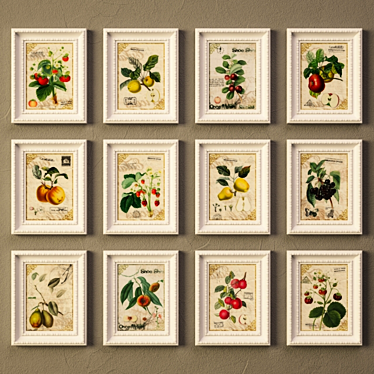 Botanique Frames: Berry & Fruit Pictures 3D model image 1 