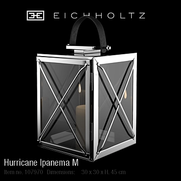 Elegant Nickel Lantern with Smoke Glass - Ipanema M 3D model image 1 