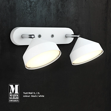 Modern Black and White Wall Light 3D model image 1 