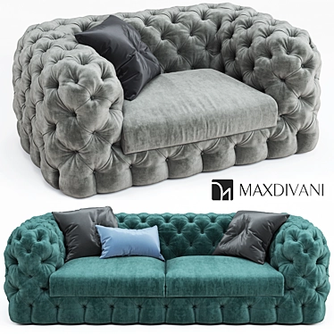 MaxDivani AUTOGRAFO Sofa & Chair Set 3D model image 1 