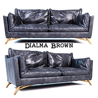 Contemporary Elegance: Dialma Brown Sofa 3D model image 1 