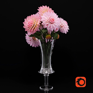 Dazzling Dahlias: Blooming Beauty 3D model image 1 