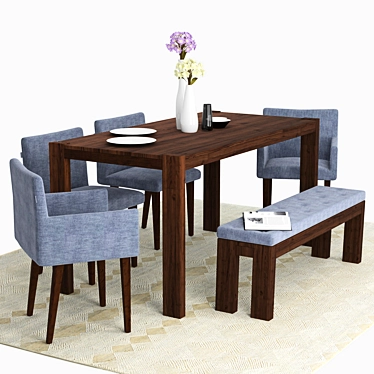 Elegant Boerum Dining Table 3D model image 1 