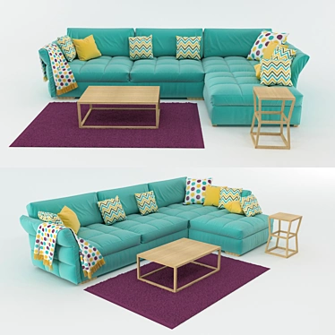 Lantana Corner Sofa: Elegant, Comfortable, and Stylish 3D model image 1 