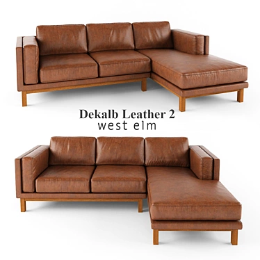 West Elm Dekalb Leather Sectional 3D model image 1 