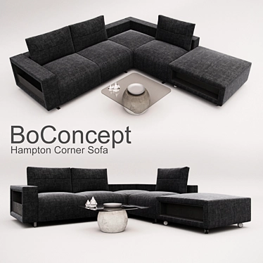 Modern Stylish BoConcept Hampton Corner Sofa 3D model image 1 