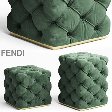 Luxury Fendi Ottoman: Poof Exquisite Comfort! 3D model image 1 