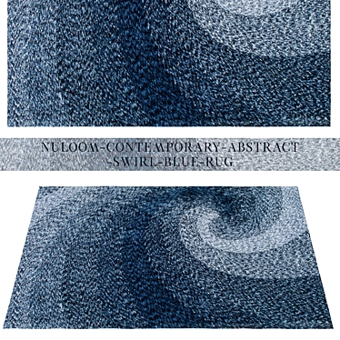 nuLOOM Blue Swirl Contemporary Abstract Rug 3D model image 1 