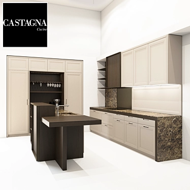 Elegant Cashmere Kitchen: Functionality, Style, Quality 3D model image 1 