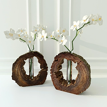 Elegant Orchid in Decorative Vase 3D model image 1 