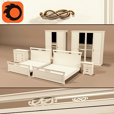 Elegant Vittoria Bedroom Furniture Set 3D model image 1 