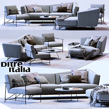 Modern LENNOX Sofa and KYO Armchair Set 3D model image 1 