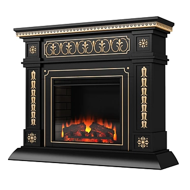 Delavan Black Electric Fireplace 3D model image 1 