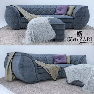 Elegant Corte Zari Sofa Set 3D model image 1 