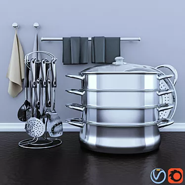 Title: 2011 MAX Kitchen Set (FBX) 3D model image 1 