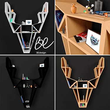 Elegant Deer Shelf with Storage Space 3D model image 1 