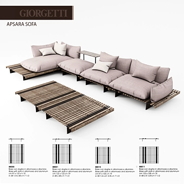 Title: Giorgetti Apsara Modular Sofa 3D model image 1 
