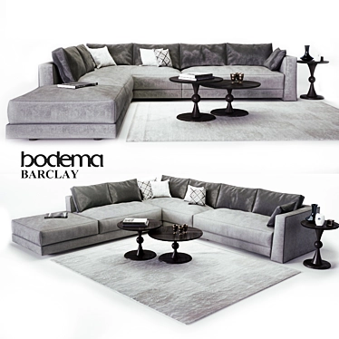Bodema Barclay Console Corner Sofa 3D model image 1 