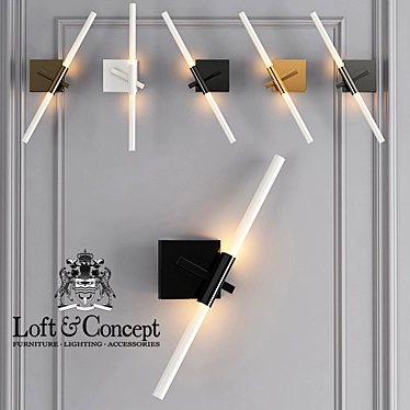 Modern Metal Agnes Sconce: Elegant Wall Lamp 3D model image 1 