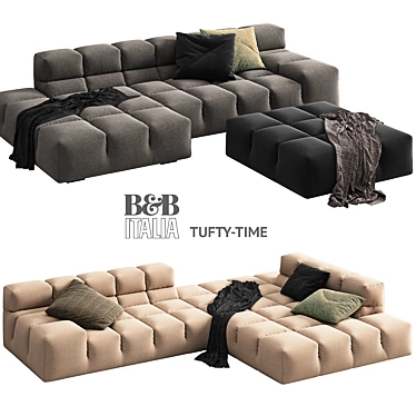 B&B Italia TUFTY-TIME 2 Sofa - Stylish and Spacious Seating Solution 3D model image 1 