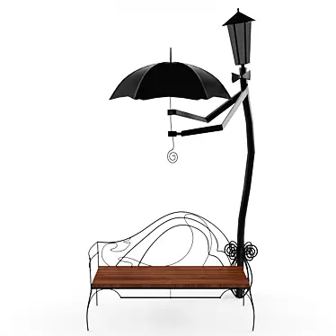 Exquisite Outdoor Bench 3D model image 1 