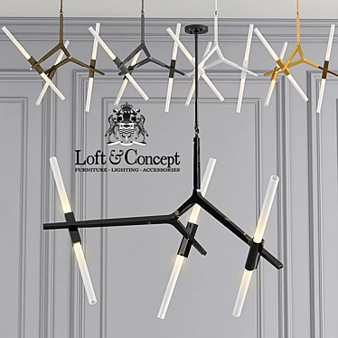 Elegant Agnes Chandelier, Multiple Colors 3D model image 1 