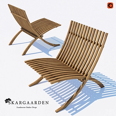 Scandinavian Teak Lounge Chair 3D model image 1 