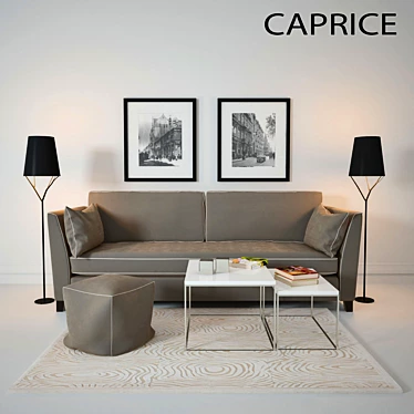 Elegant Comfort: CAPRICE Sofa 3D model image 1 