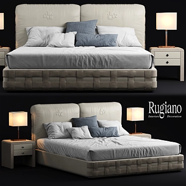 Elegant Braid Bed by Rugiano 3D model image 1 