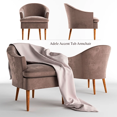 Adele Accent Tub: Elegant Armchair in 3Ds Max 3D model image 1 