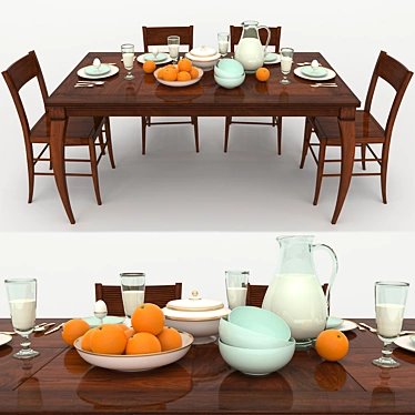 Arca Lofty Table Set 3D model image 1 